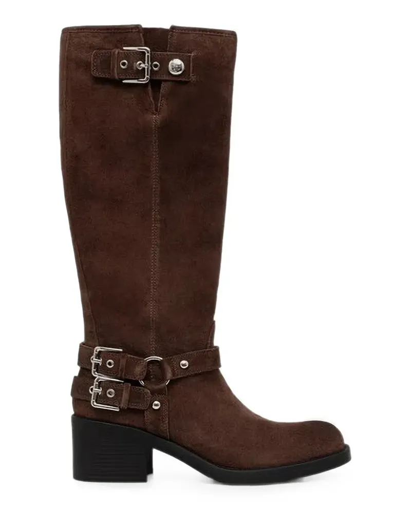Guess Matley kniehohe Stiefel mit Schnallendetail - Braun Braun