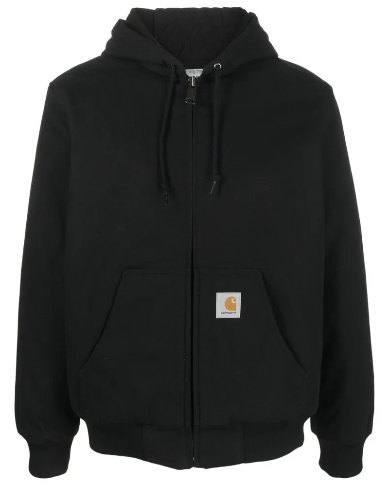 Carhartt WIP Kapuzenjacke mit Logo-Patch - Schwarz Schwarz