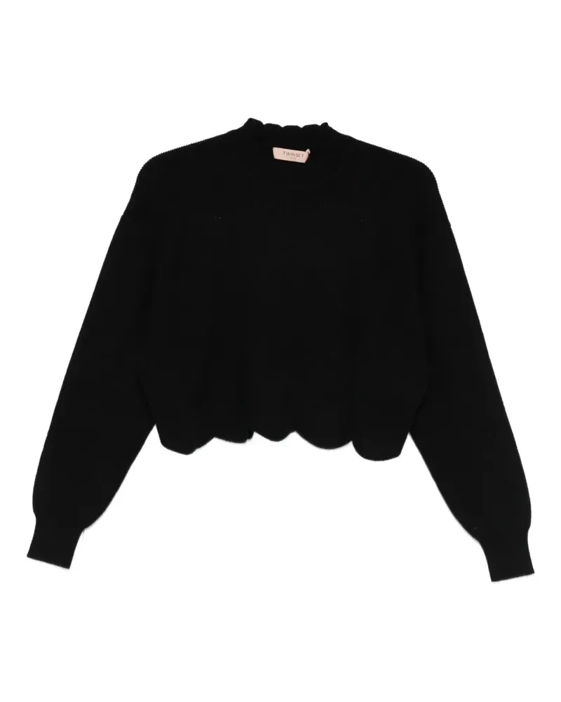 Twin-Set Pullover mit gewelltem Saum - Schwarz Schwarz