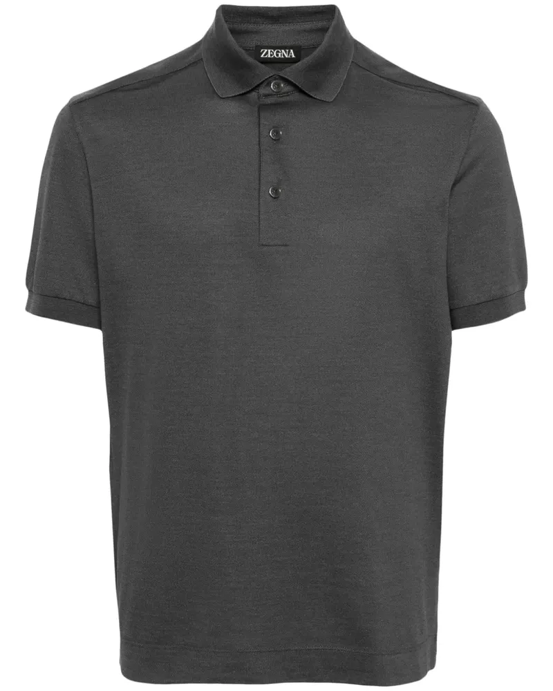 Ermenegildo Zegna Poloshirt aus Pikee - Grau Grau