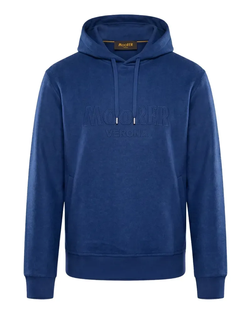 MOORER Hoodie mit Kordelzug - Blau Blau