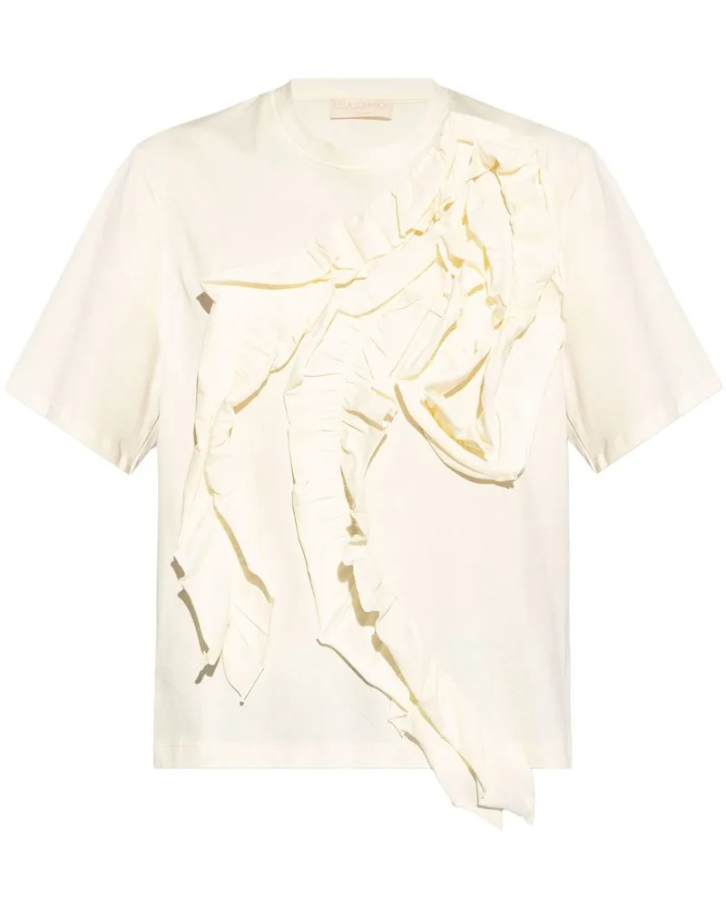 Ulla Johnson Aris T-Shirt mit Rüschen - Nude Nude