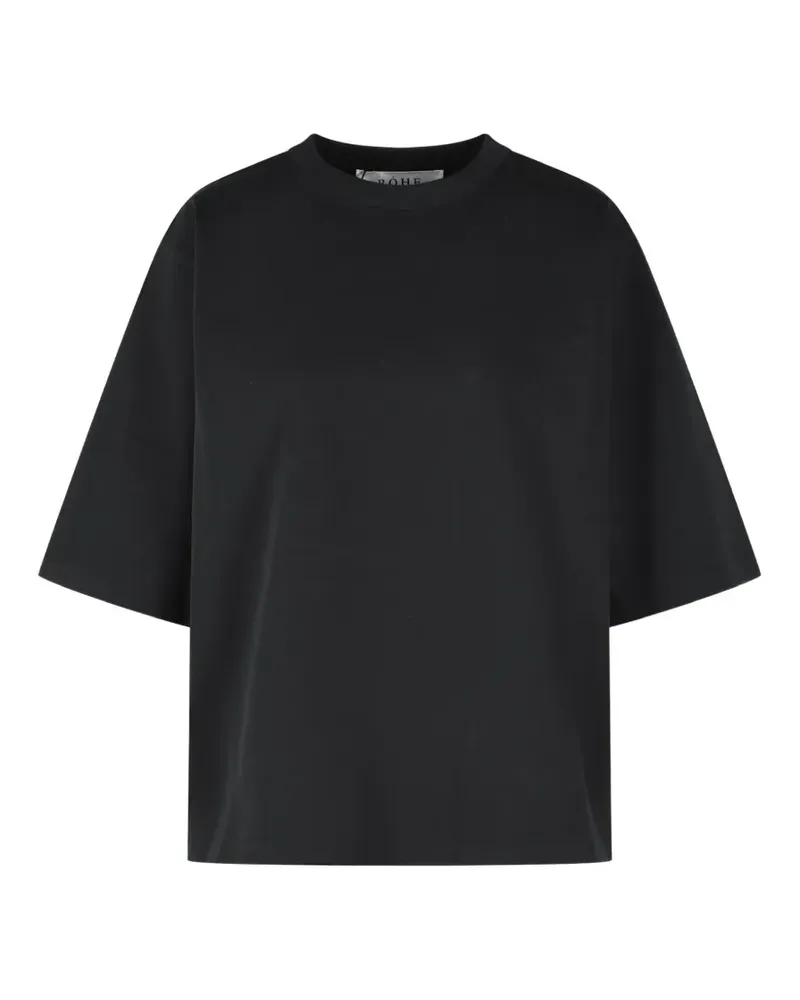 Róhe T-Shirt mit Logo-Detail - Schwarz Schwarz