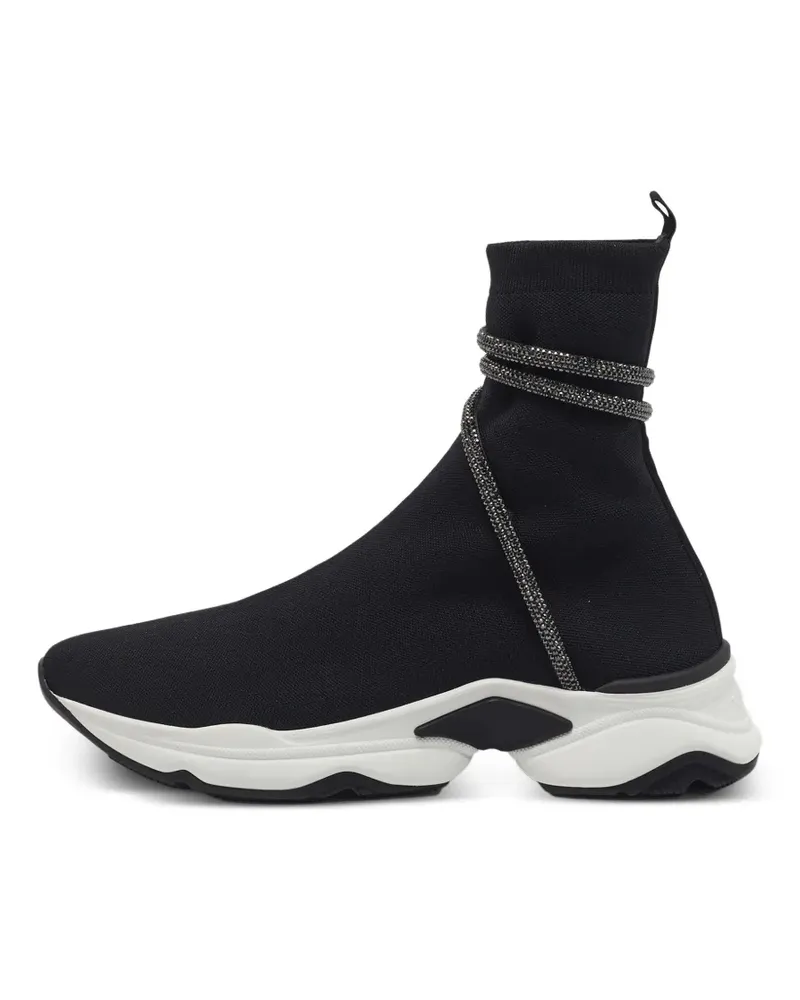 René Caovilla Cleo High-Top-Sneakers mit Kristallen - Schwarz Schwarz