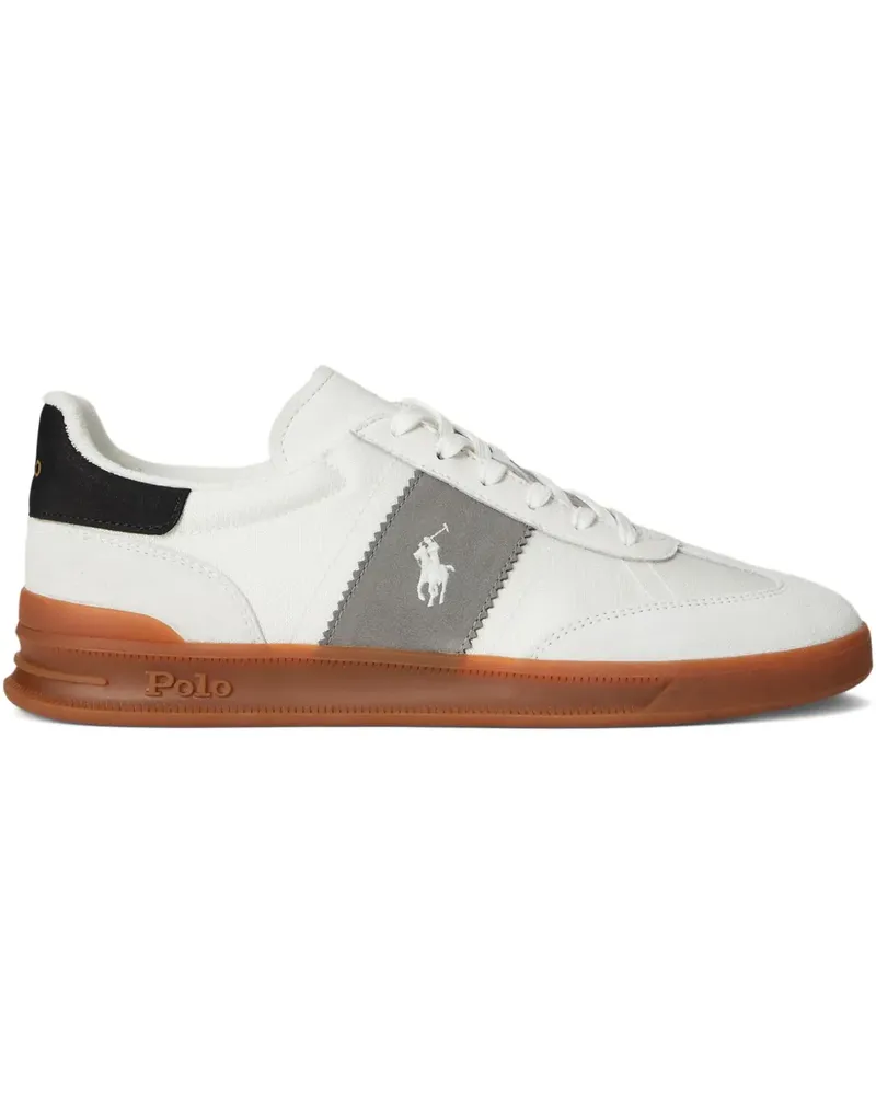 Ralph Lauren Sneakers aus Wildleder mit Logo-Detail - Weiß Weiß
