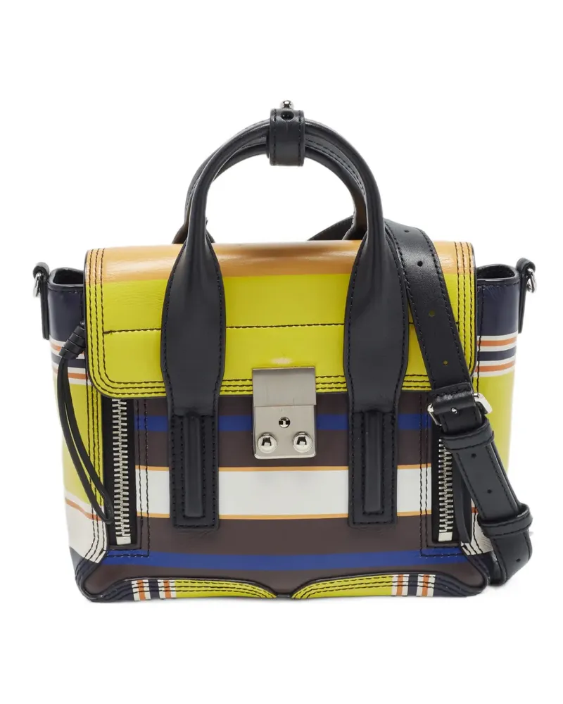 3.1 phillip lim Gestreifte Pashli Tote Bag aus Leder - Gelb Gelb