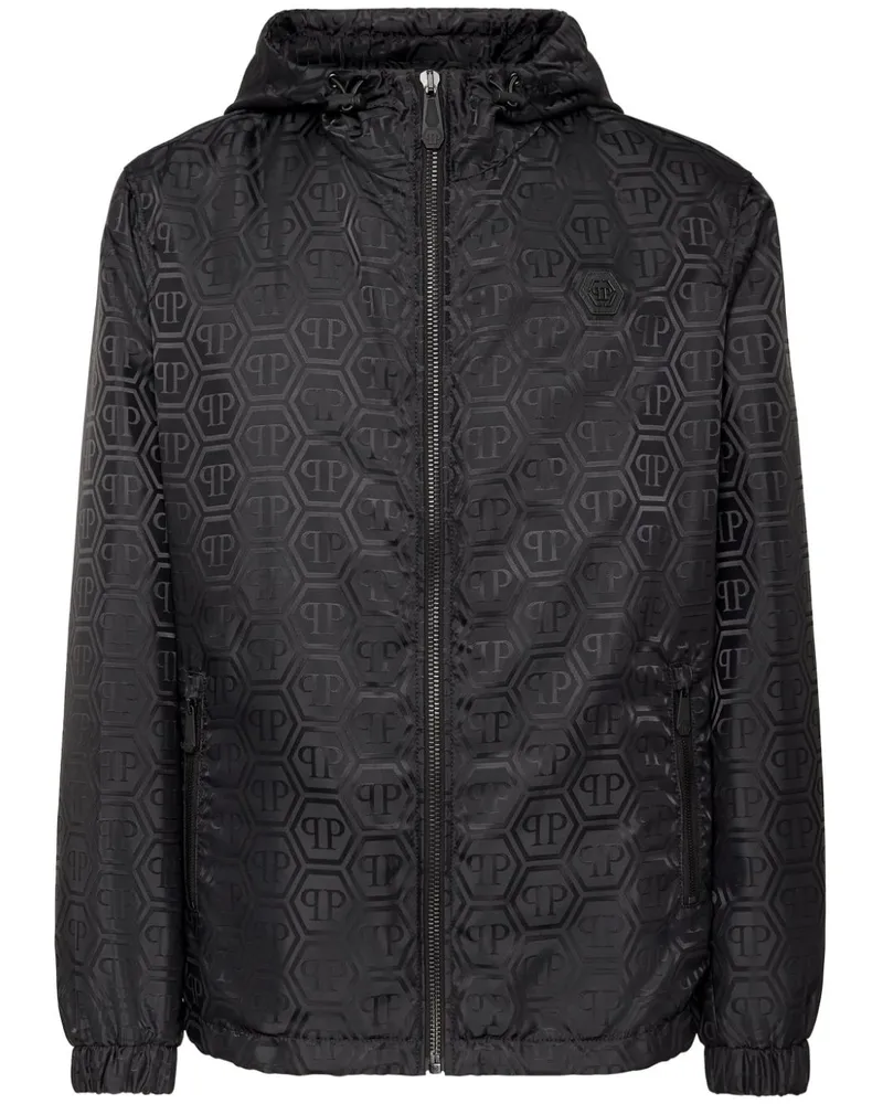 Philipp Plein Leichte Jacke mit Jacquard-Logo - Schwarz Schwarz