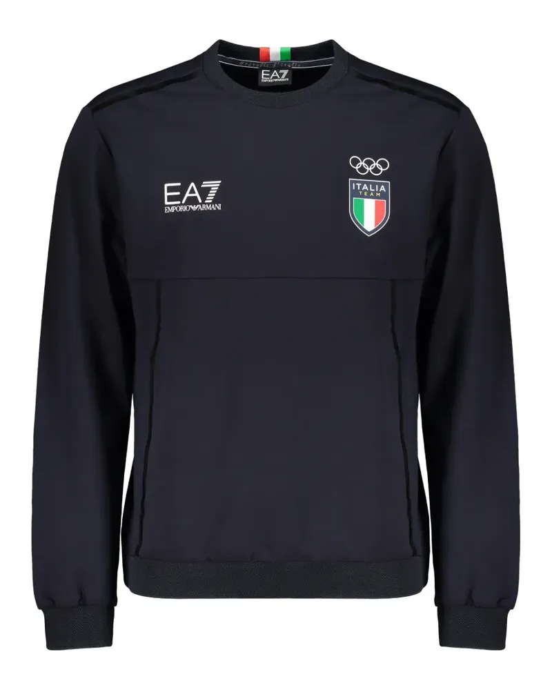 EA7 Italia Team logo-print sweatshirt - Blau Blau