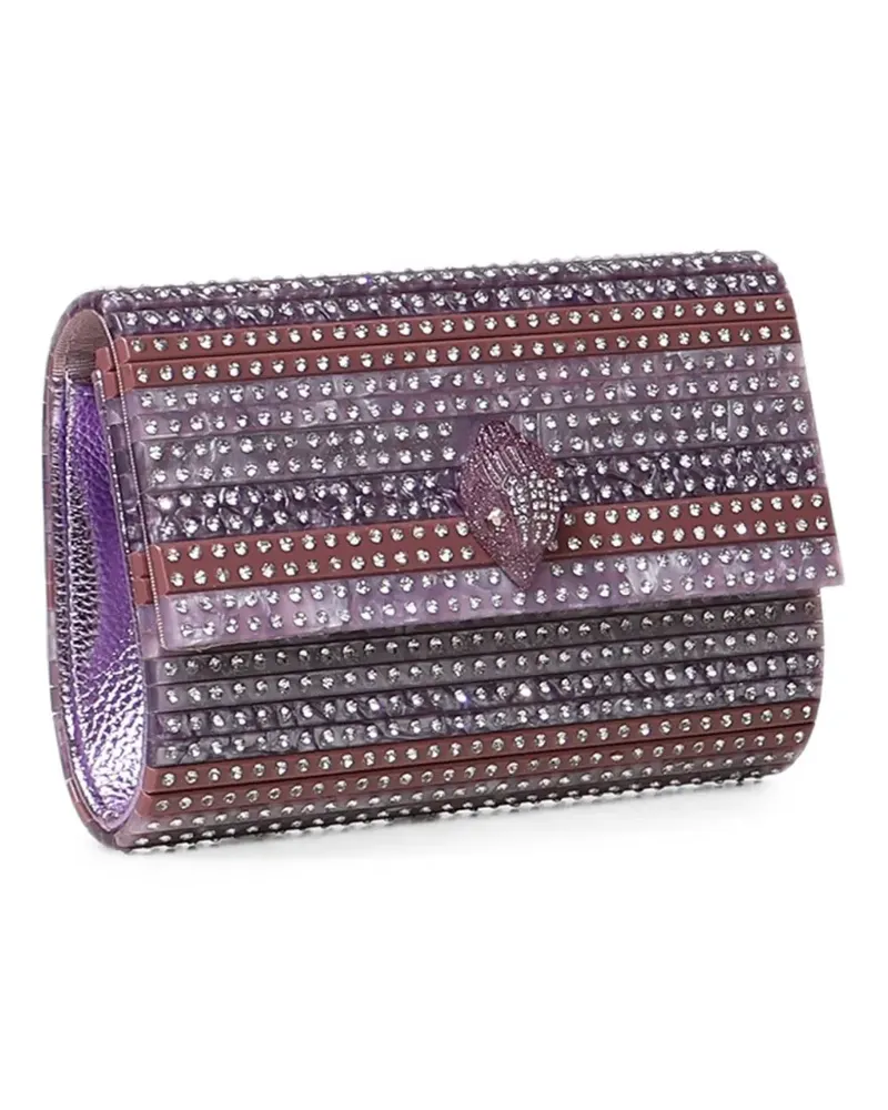 Kurt Geiger Kristallverzierte Schultertasche mit Adlerkopf - Violett Violett