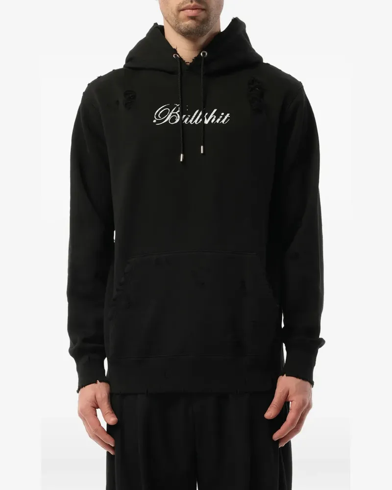 Mastermind Japan distressed skull-print hoodie - Schwarz Schwarz