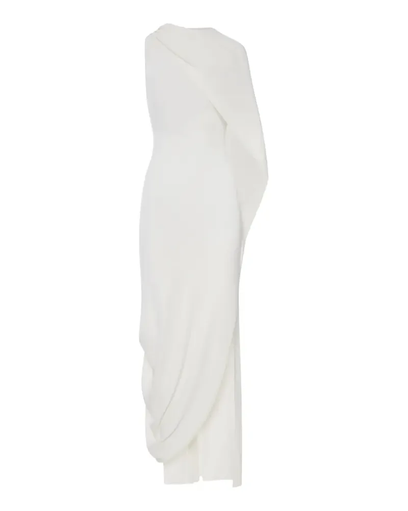 Self-Portrait knitted draped maxi dress - Weiß Weiß