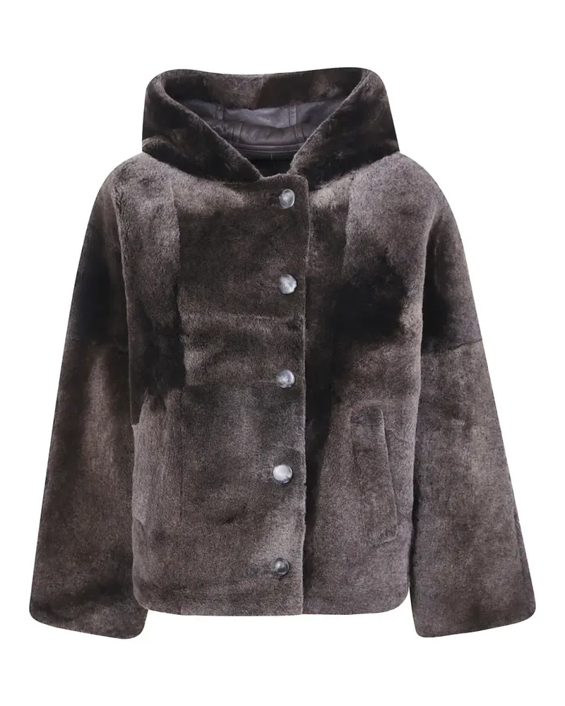 Yves Salomon Shearling-Jacke mit Kapuze - Braun Braun