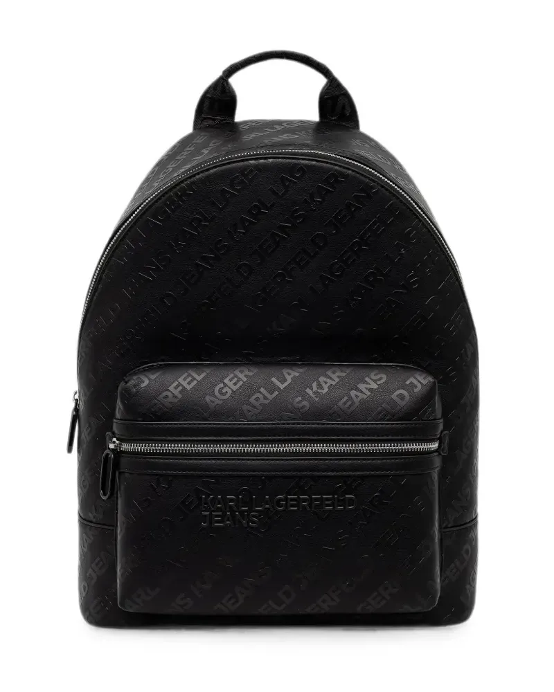 Karl Lagerfeld all-over logo-embossed backpack - Schwarz Schwarz