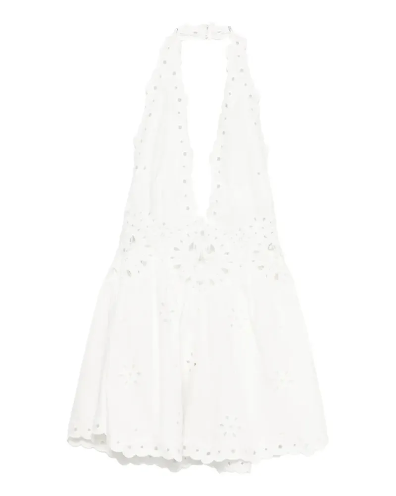 Retrofête Beranice eyelet-embellished mini dress - Weiß Weiß