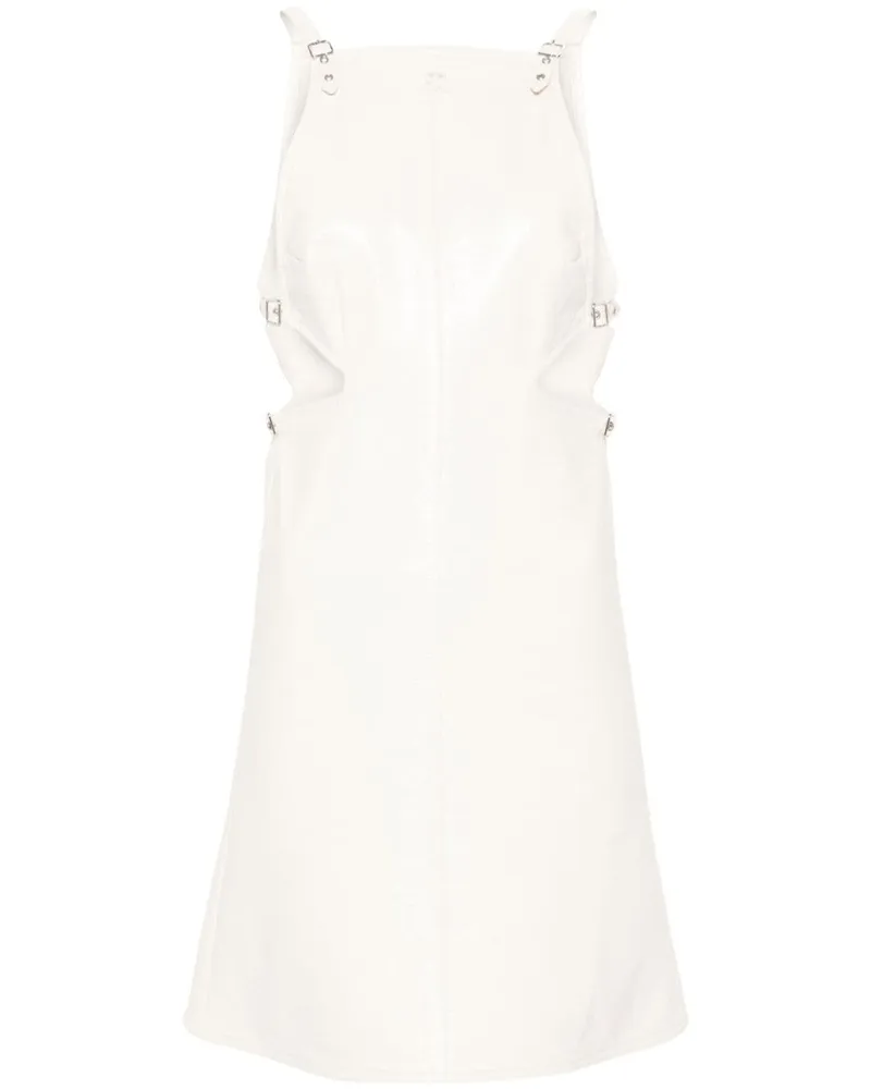 Courrèges Ärmelloses Slash Buckle Minikleid - Weiß Weiß