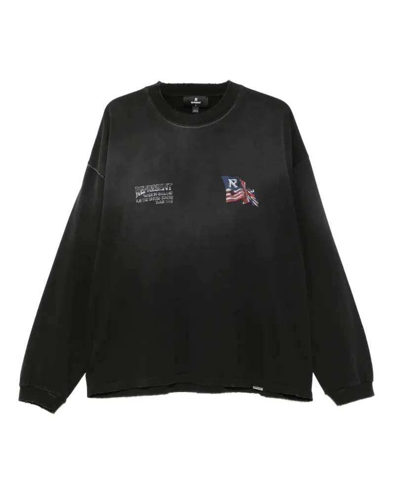 REPRESENT Langarmshirt mit grafischem Print - Schwarz Schwarz