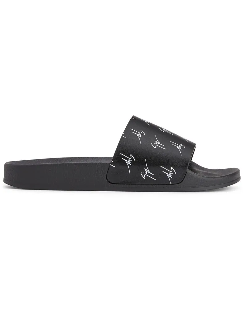 Giuseppe Zanotti Brett Pantoletten - Schwarz Schwarz