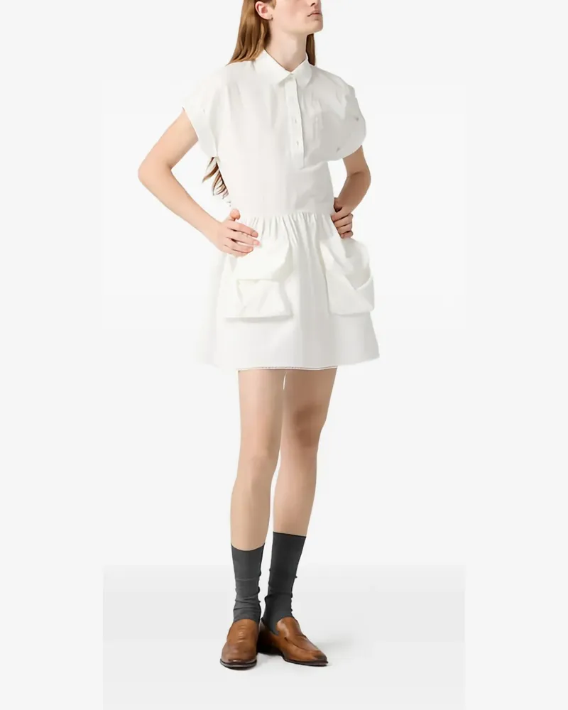 Miu Miu Minikleid mit Logo-Verzierung - Weiß Weiß