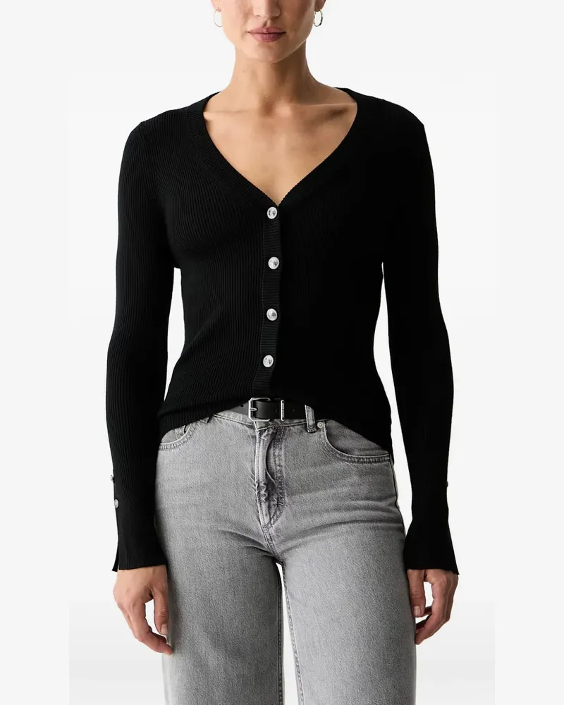 Guess Gerippter Cardigan - Schwarz Schwarz