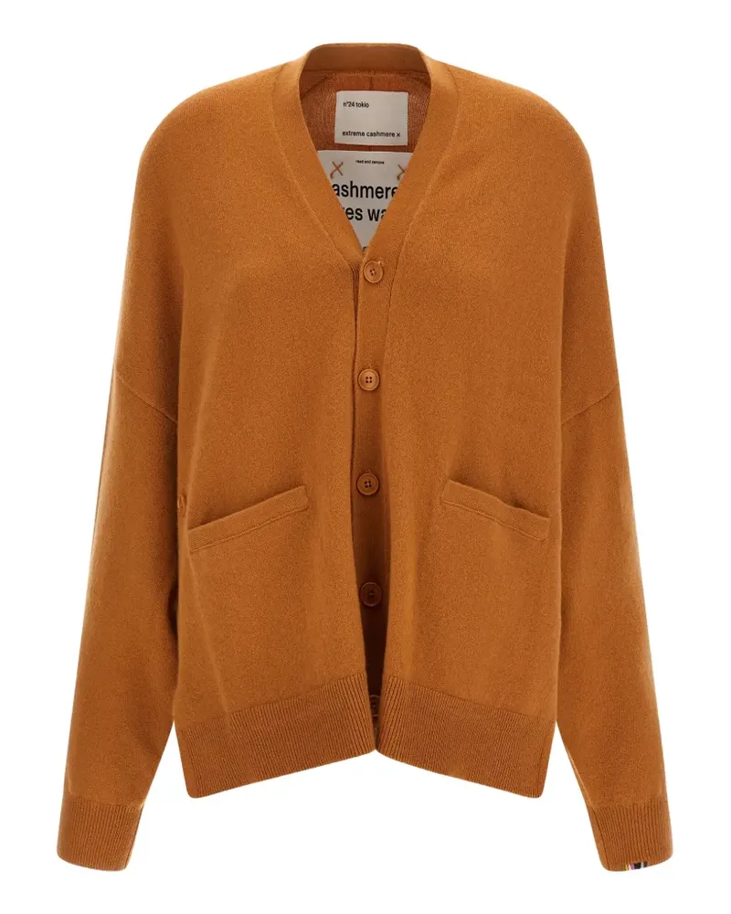 extreme cashmere V-neck pocket cardigan - Orange Orange