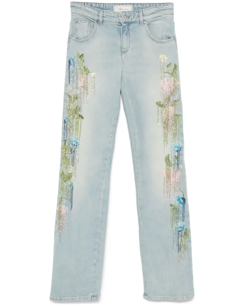 Blumarine Jeans mit Perlenquasten - Blau Blau