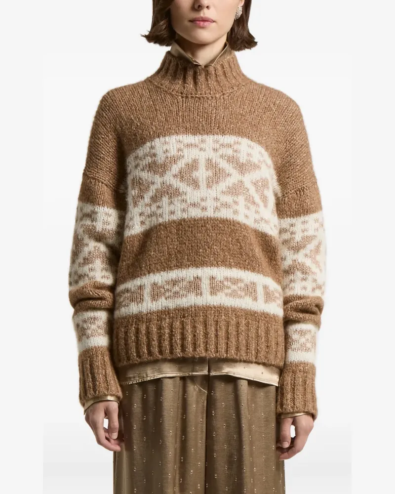 Peserico Pullover mit Fairisle-Muster - Nude Nude
