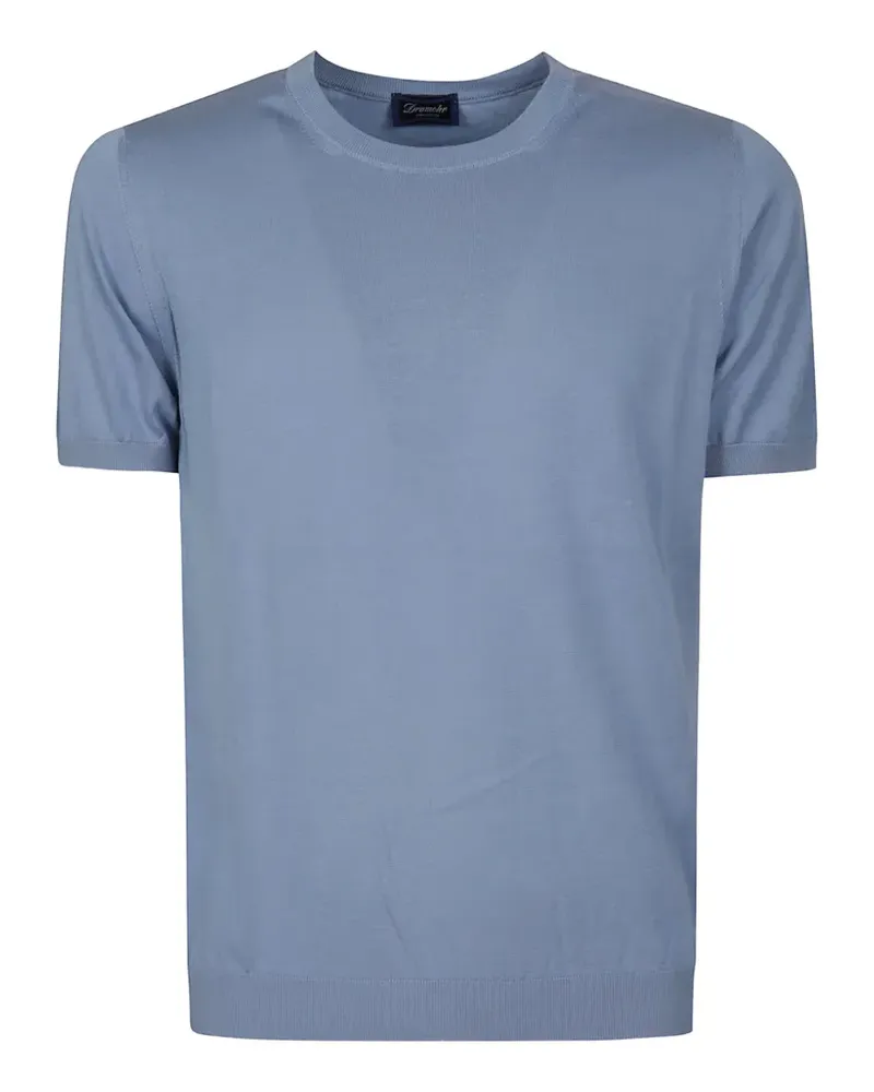 Drumohr  Fein gestricktes T-Shirt - Blau Blau