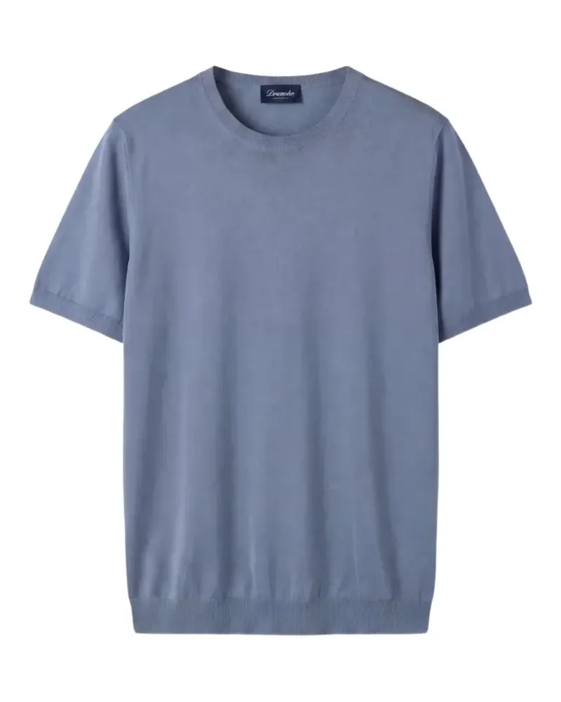 Drumohr  Fein gestricktes T-Shirt - Blau Blau