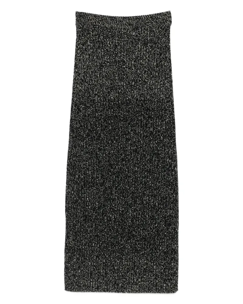 Max Mara Gerippter Rock mit Lurex-Effekt - Schwarz Schwarz