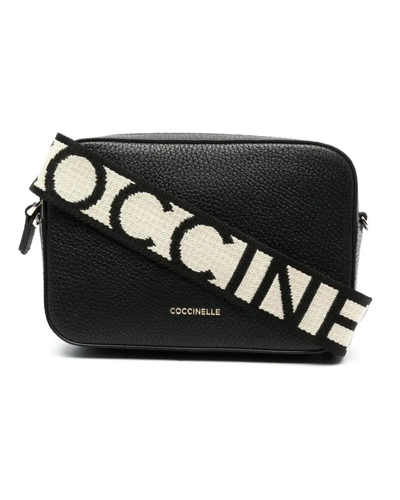 Coccinelle Umhängetasche mit Logo-Schild - Schwarz Schwarz