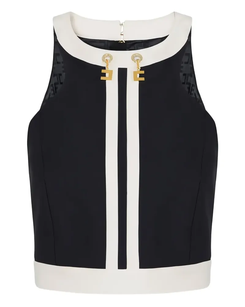 Elisabetta Franchi Oberteil in Colour-Block-Optik - Schwarz Schwarz