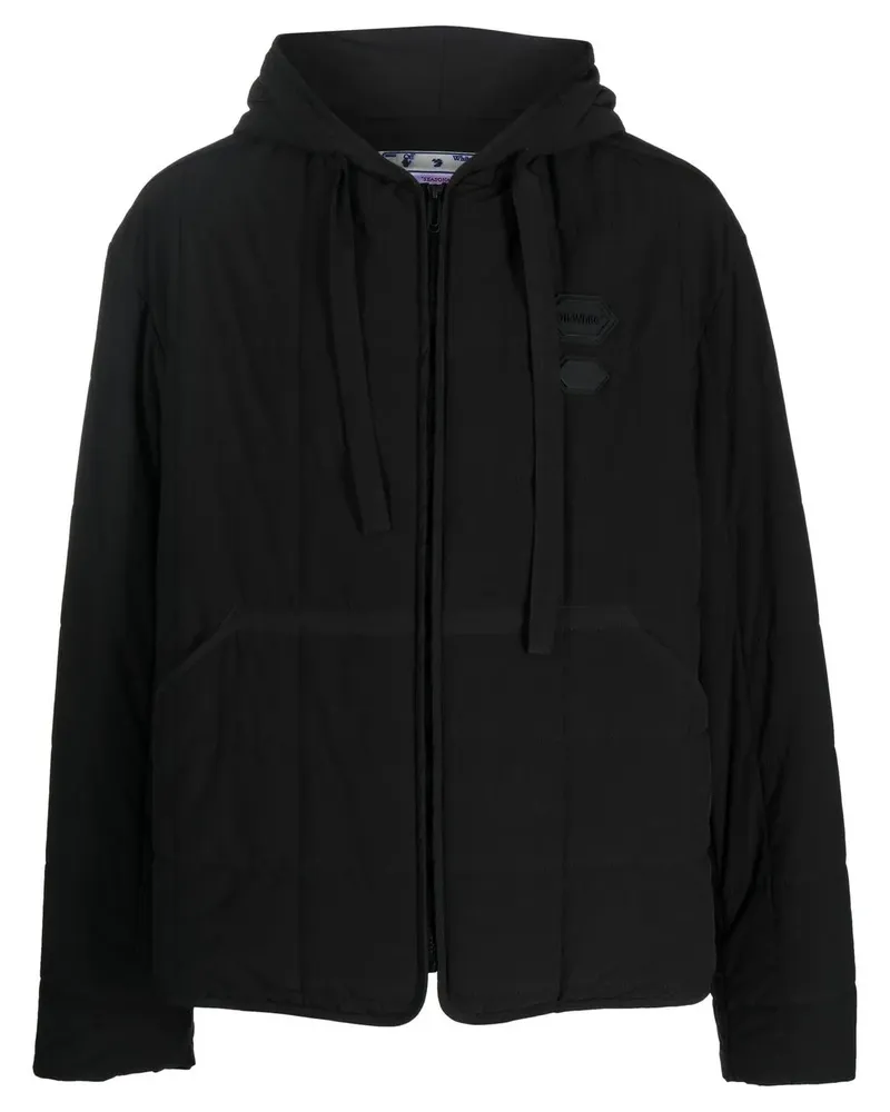 OFF-WHITE Gesteppte Jacke mit Logo-Patch - Schwarz Schwarz