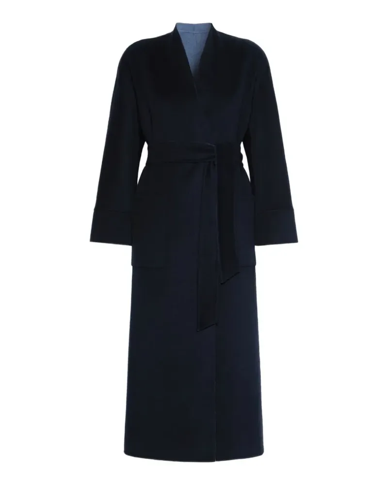Max Mara reversible belted virgin-wool coat - Blau Blau