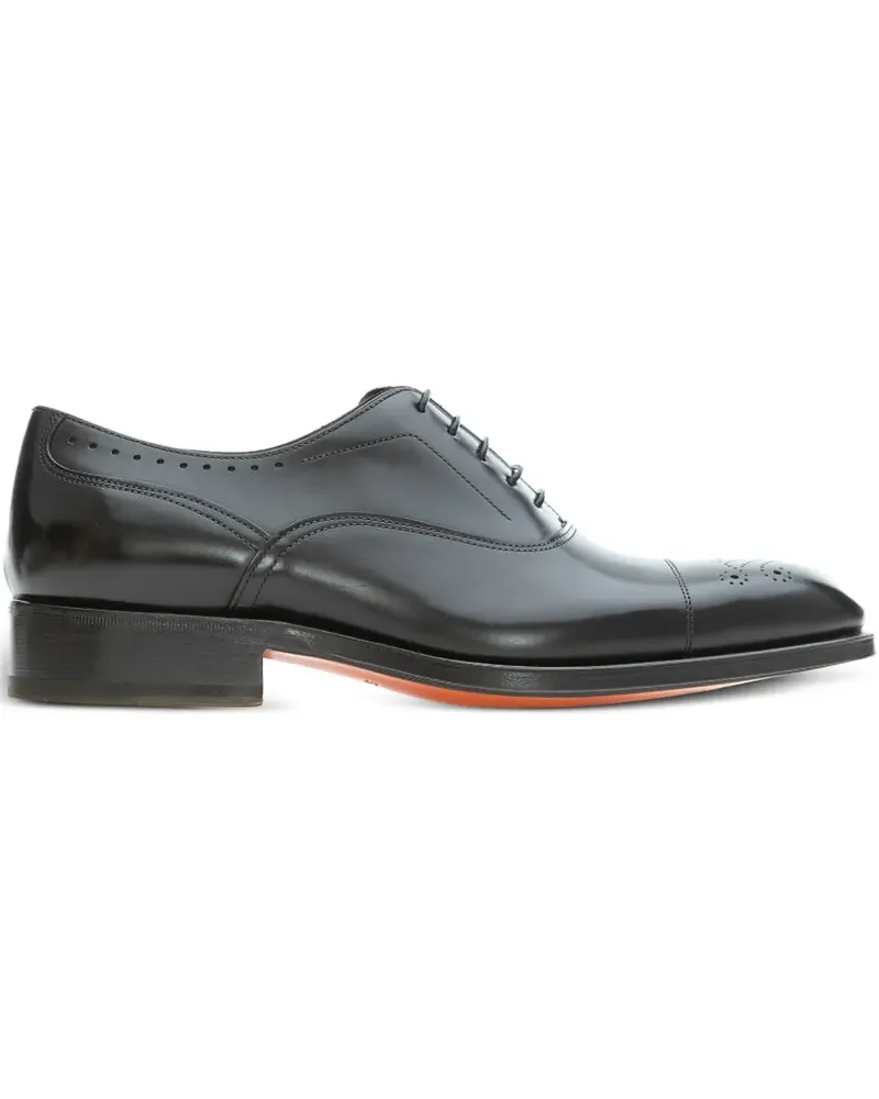 Santoni Perforierte Oxford-Schuhe - Schwarz Schwarz