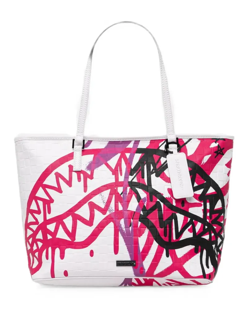 Sprayground Crash Graff Turbo graffiti-print tote bag - Weiß Weiß