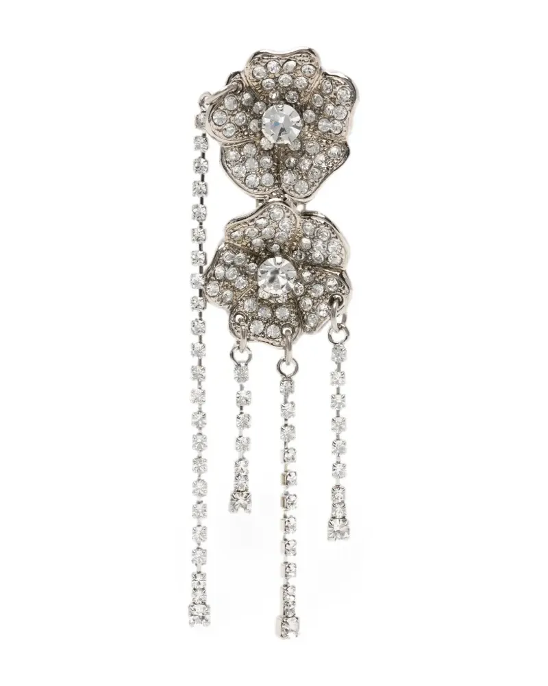 Alessandra Rich crystal-embellished floral-motif earrings - Silber Silber