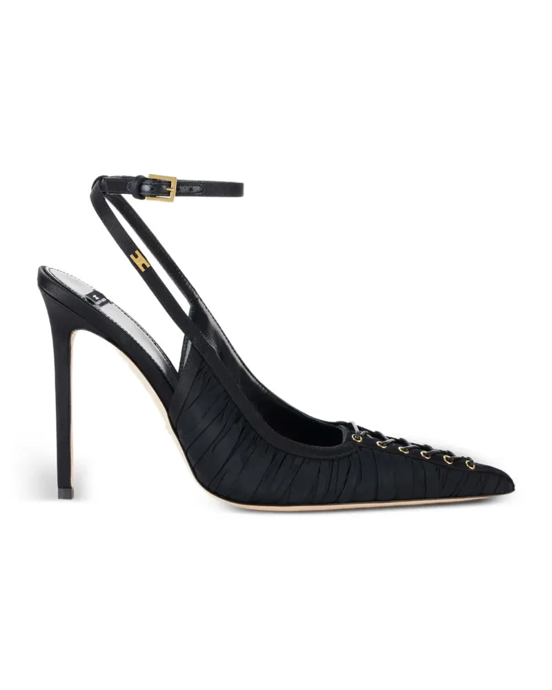 Elisabetta Franchi nappa-leather sandals with criss-cross lacing - Schwarz Schwarz