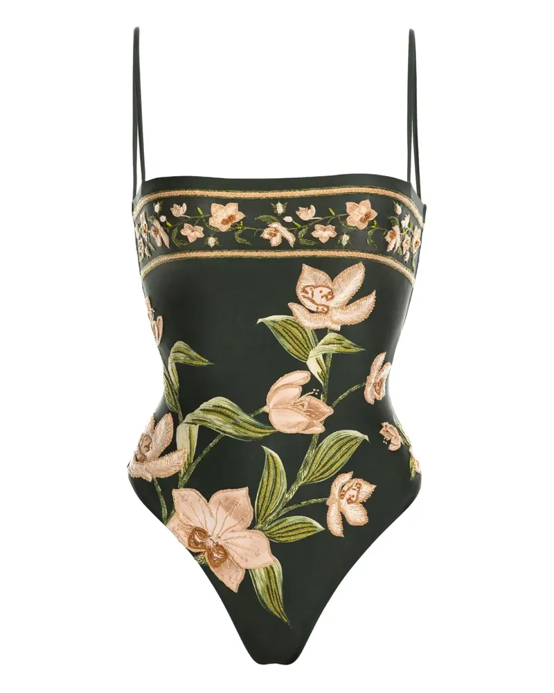 AGUA BENDITA Badeanzug mit Blumen-Print - Grün Grün