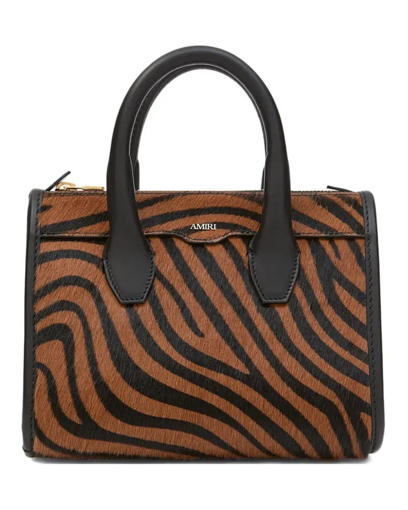 Amiri micro Triangle Zebra tote bag - Braun Braun