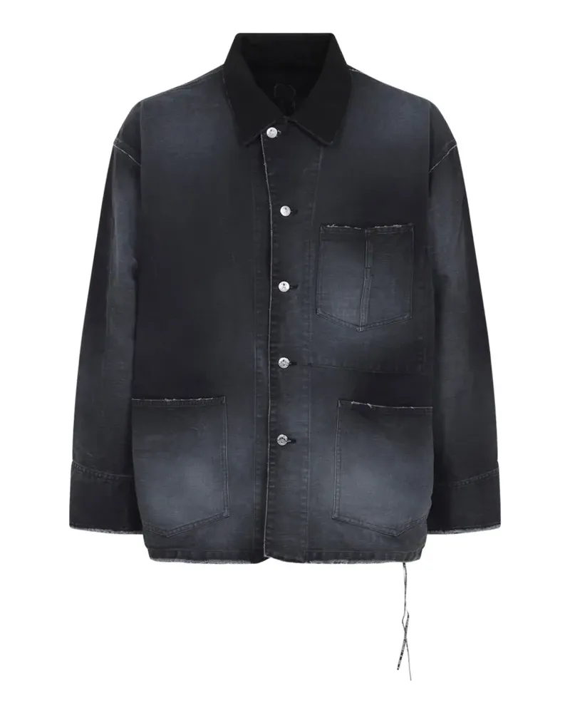 Mastermind Japan faded utility denim jacket - Schwarz Schwarz