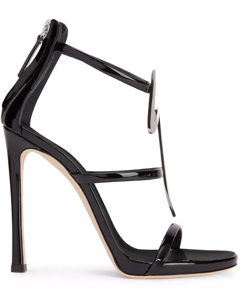 Giuseppe Zanotti Harmony Sandalen mit Logo-Schild - Schwarz Schwarz