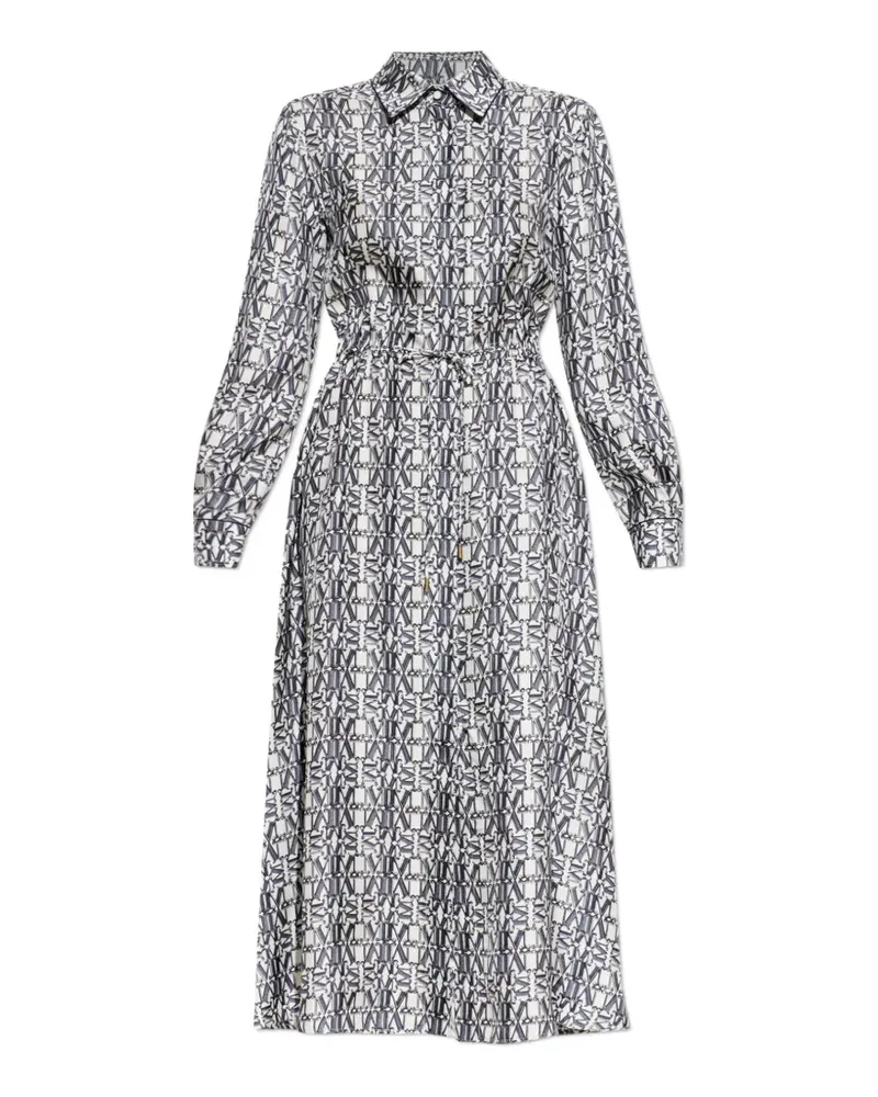 Max Mara Faraone Midikleid mit Logo-Print - Weiß Weiß