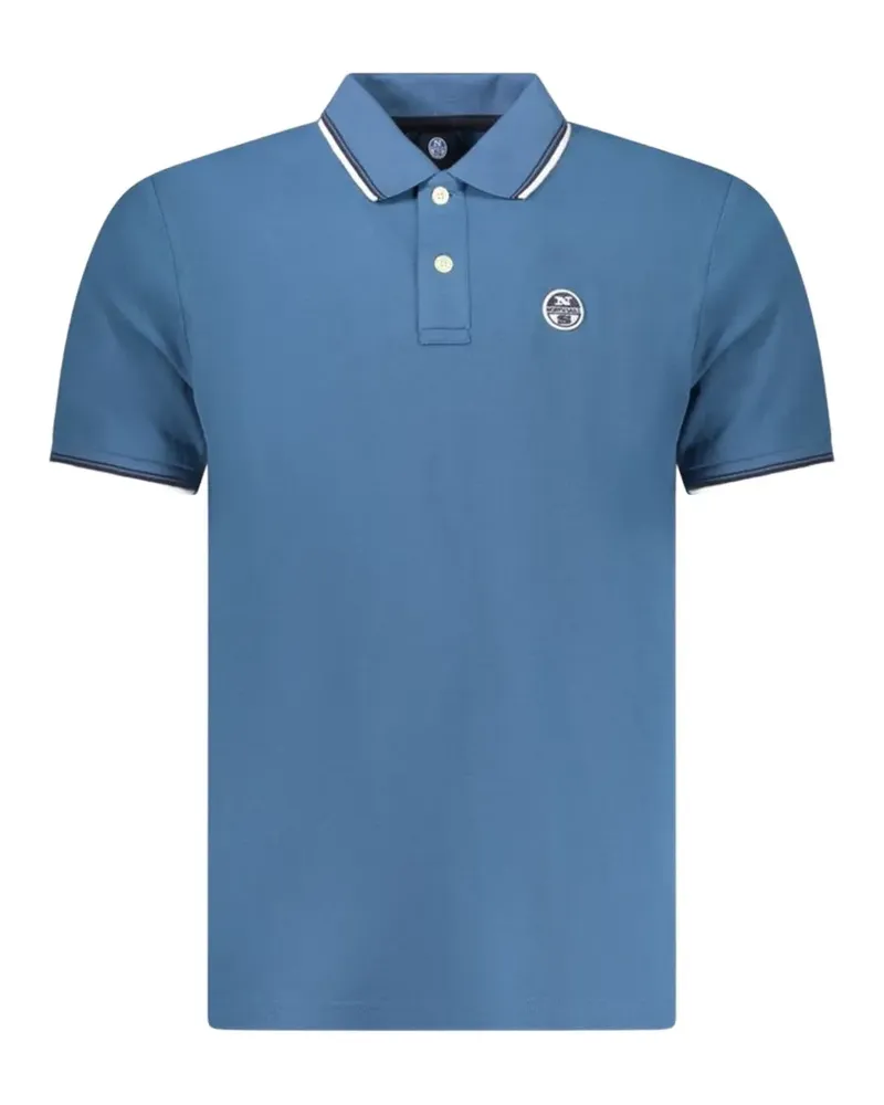 North Sails logo-patch cotton polo shirt - Blau Blau