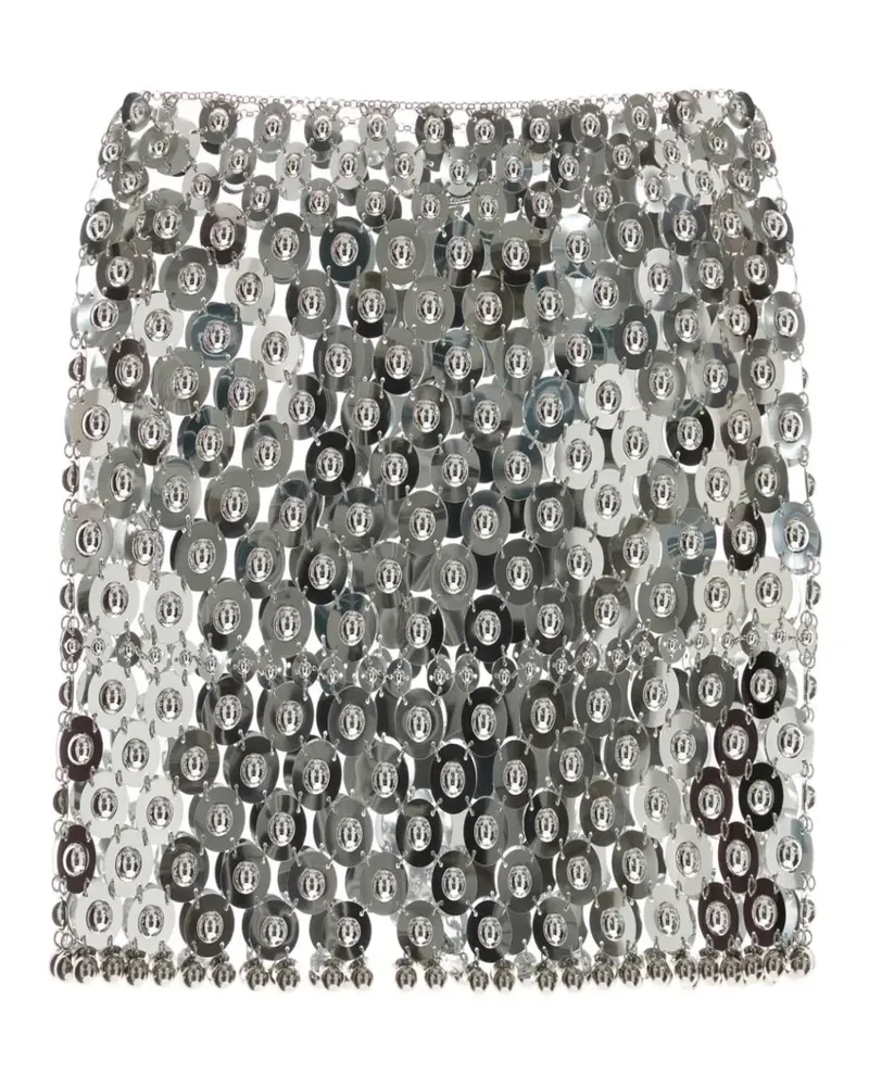Paco Rabanne Minirock mit Kettendetail - Silber Silber