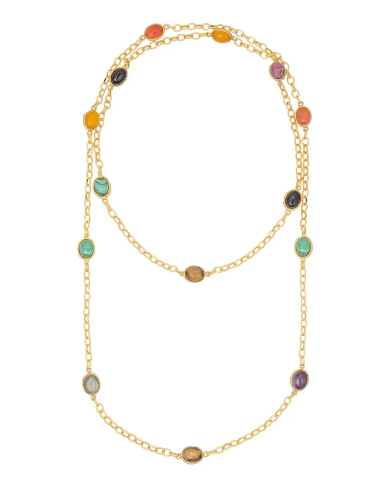 Sylvia Toledano River chain oval stones necklace - Gold Gold
