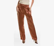 Satinhose mit weitem Bein - Braun