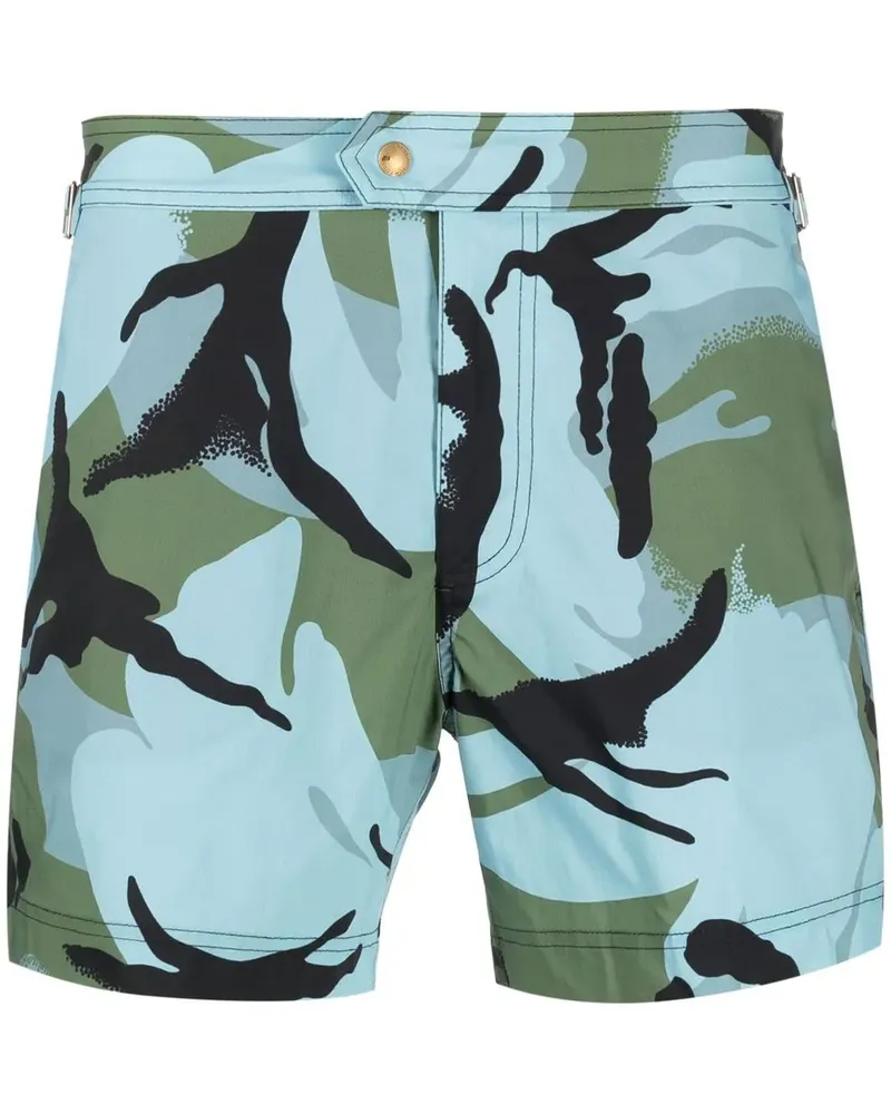 Tom Ford Badeshorts mit Camouflage-Print - Blau Blau