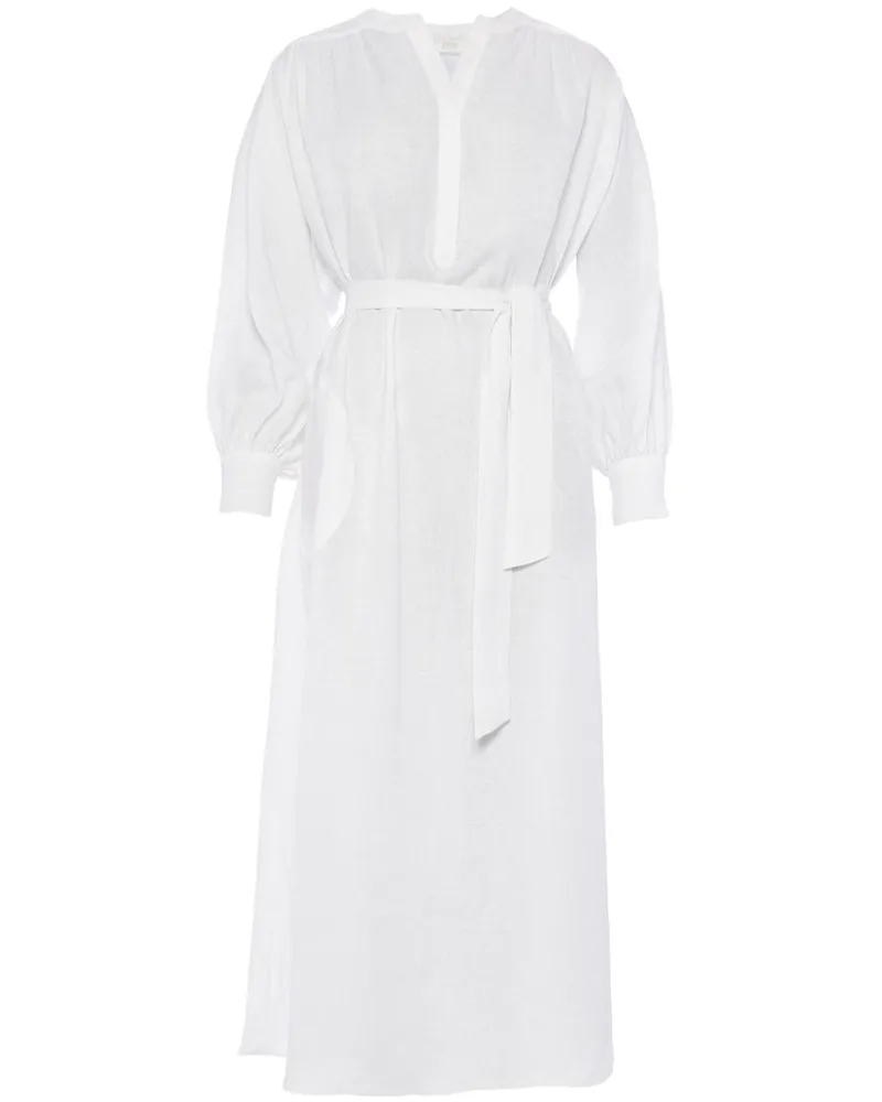 Eres Langes Aimée Leinenkleid - Weiß Weiß