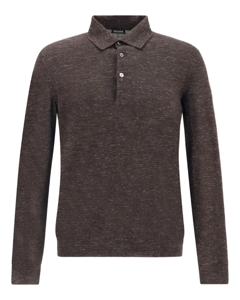 Ermenegildo Zegna Langärmeliges Poloshirt - Braun Braun