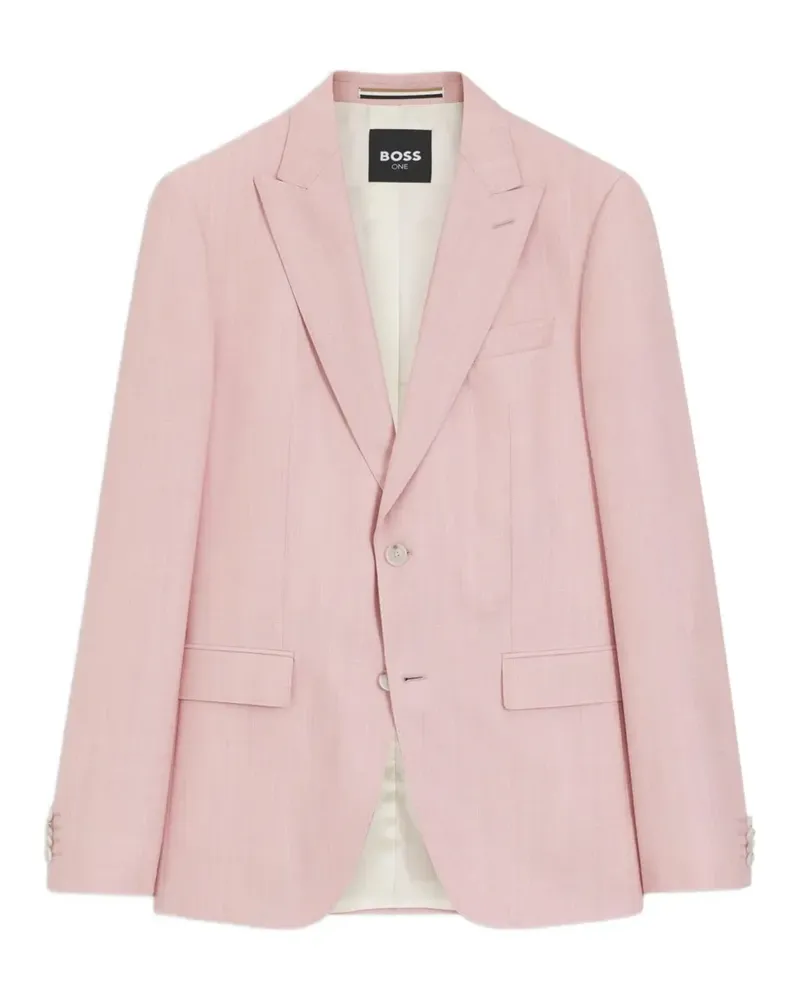 HUGO BOSS One Slim-Fit-Jacke aus Schurwolle, Seide und Leinen - Rosa Rosa